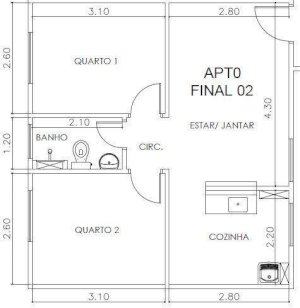 Apartamento Condomínio, Residencial, 1 vaga(s) de garagem